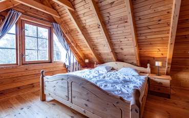 Schlafzimmer mit Doppelbett Ferienhaus Slingsö