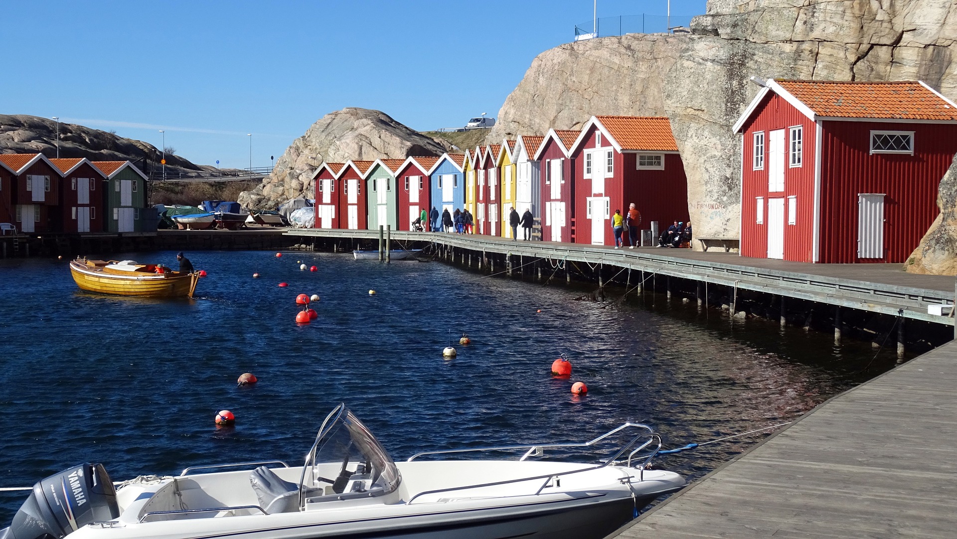 Kleiner Hafen in Smögen in der Region Bohuslän