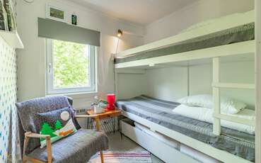 Schlafzimmer mit Etagenbett Ferienhaus Åkebo