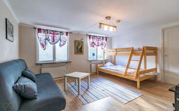 Schlafzimmer mit Etagenbett Ferienwohnung Alabama