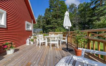 Terrasse mit Sitzmöbeln Ferienhaus Appellund