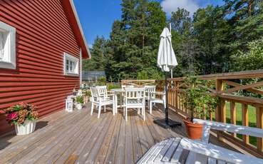 Terrasse mit Sitzmöbeln Ferienhaus Appellund