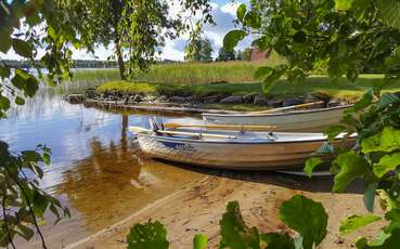 Boote am See Ferienhaus Bolmen