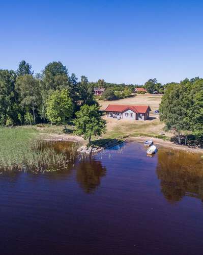 Blick vom See Ferienhaus Bolmen