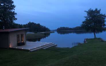 Sauna am Abend Ferienhaus Bolmen