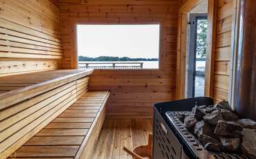 Sauna mit Seeblick Ferienhaus Bolmen