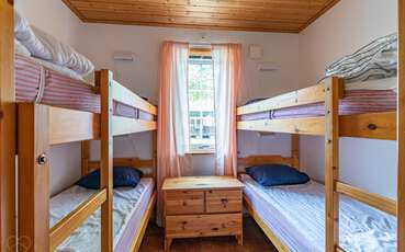 Schlafzimmer mit zwei Einzelbetten Ferienhäuser Byxelkrok 25