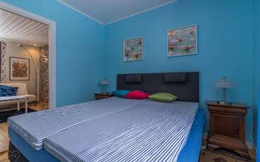 Schlafzimmer mit Doppelbett Ferienhaus Edshult
