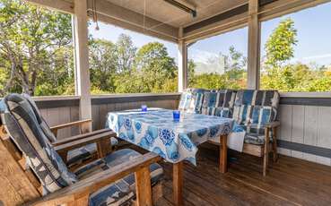 Überdachte Terrasse Ferienhaus Fösingsmåla