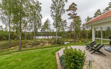 Terrasse mit Seeblick Ferienhaus Grimmered