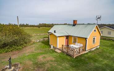 Terrasse vom Ferienhaus Gula Stugan bei Köpingsvik