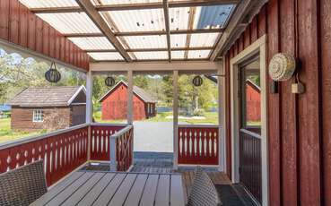 Terrasse mit Seeblick Ferienhaus Hällefors