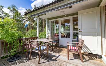 Terrasse mit Meerblick Ferienhaus Holmsvik