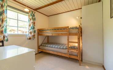 Schlafzimmer mit Etagenbett Ferienhaus Hunnebo 2