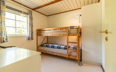 Schlafzimmer mit Etagenbett Ferienhaus Hunnebo 3 