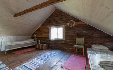 Schlafzimmer mit zwei Einzelbetten Ferienhaus Karins hus