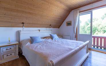 Drittes Schlafzimmer mit Doppelbett Ferienhaus Karlsson