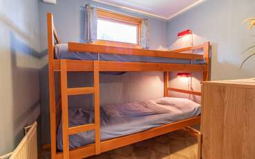 Schlafzimmer mit Etagenbett Ferienhaus Kronoberg