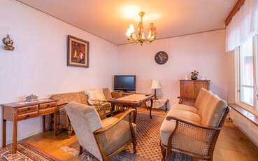 Wohnzimmer mit TV Ferienhaus Quade