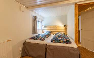 Zweites Schlafzimmer mit zwei Einzelbetten Ferienhaus Rinkaby