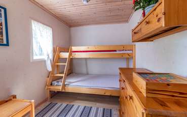 Schlafzimmer mit Etagenbett Ferienhaus Rosenlund
