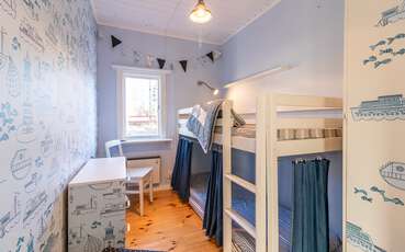 Zweites Schlafzimmer mit Etagenbett Ferienhaus Seeblick