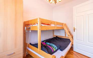 Schlafzimmer mit Etagenbett Ferienhaus Silverån