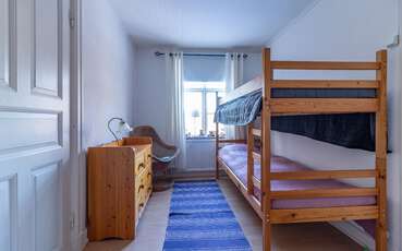 Schlafzimmer mit Etagenbett Ferienhaus Solberga