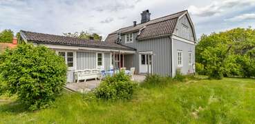 Terrassenseite Ferienhaus Solvalla