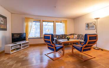 Wohnzimmer mit TV Ferienhaus Stora Ryd
