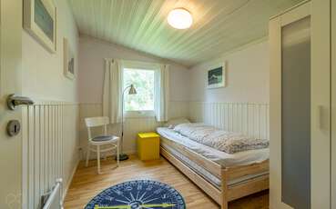 Schlafzimmer mit Stapelbett Ferienhaus Svanvik