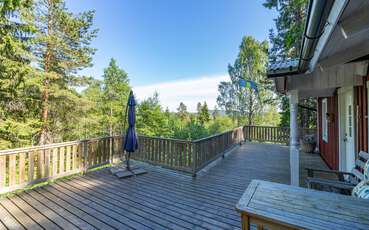 Terrasse mit tollem Ausblick Ferienhaus Waldblick